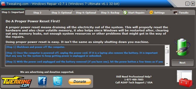 Memperbaiki Kerusakan Windows Dengan Aplikasi Windows Repair